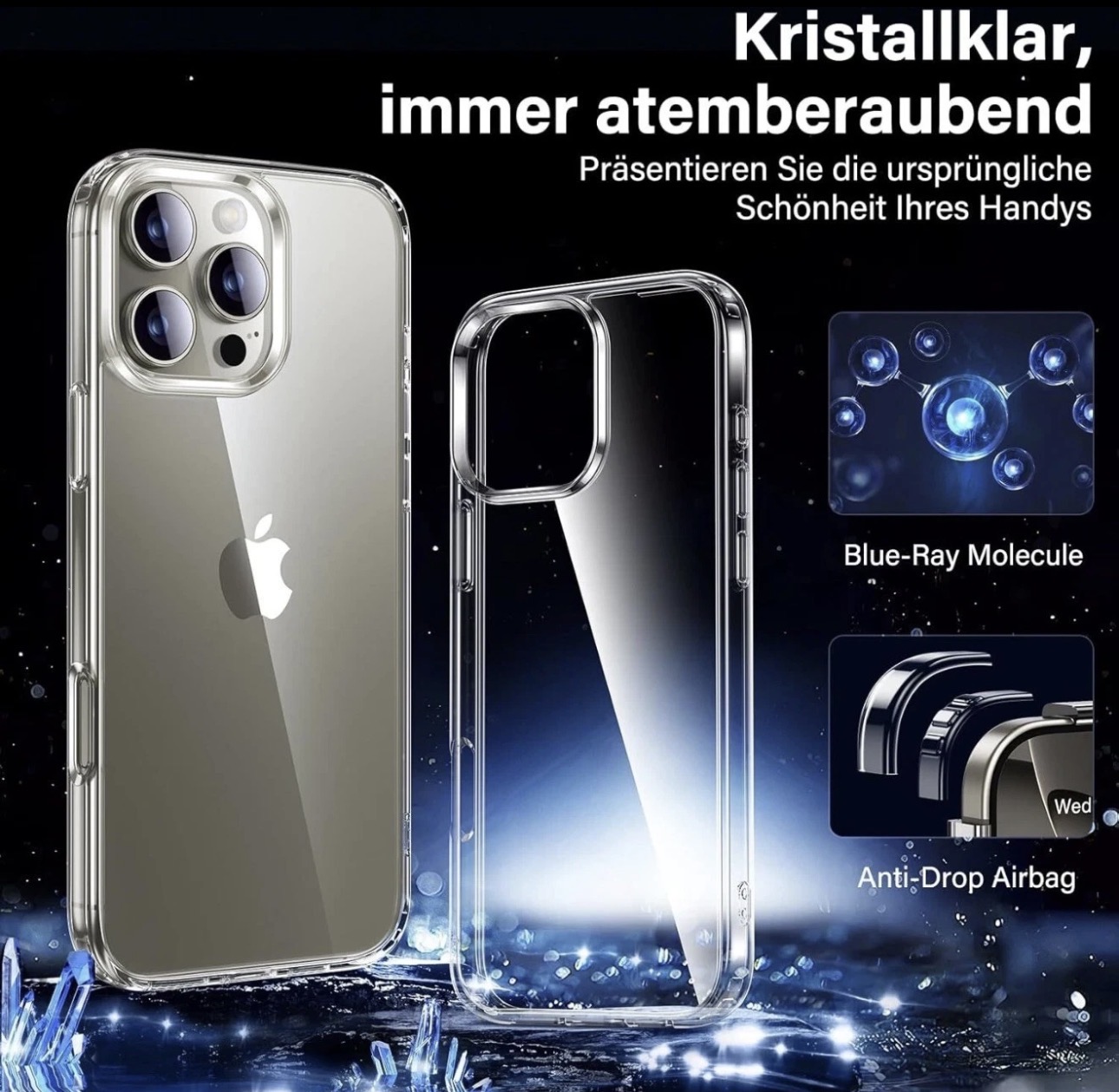 UniqueMe für iPhone 16 Pro Hülle - Handyhülle für iPhone 16 Pro Case, 5 in 1 Set